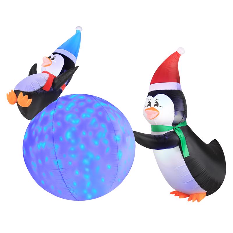 OCCASIONS - Occasions LED Blue Penguins and Snowball 5 ft. Inflatable