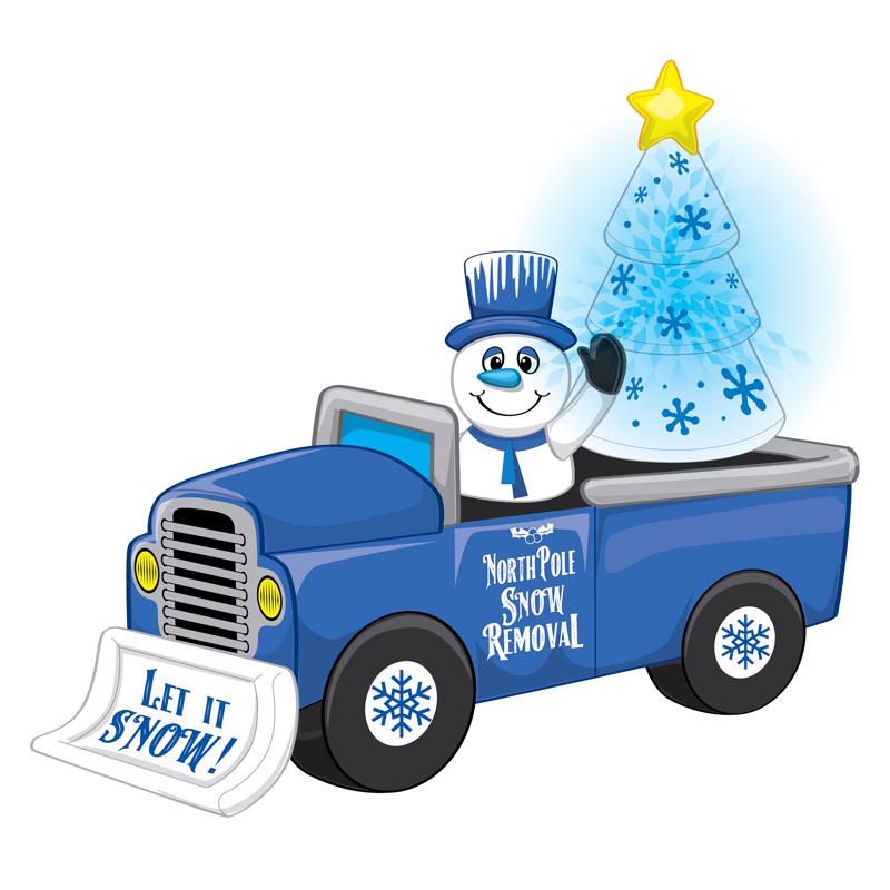 OCCASIONS - Occasions Snowman In Snow Truck 7.75 ft. Inflatable