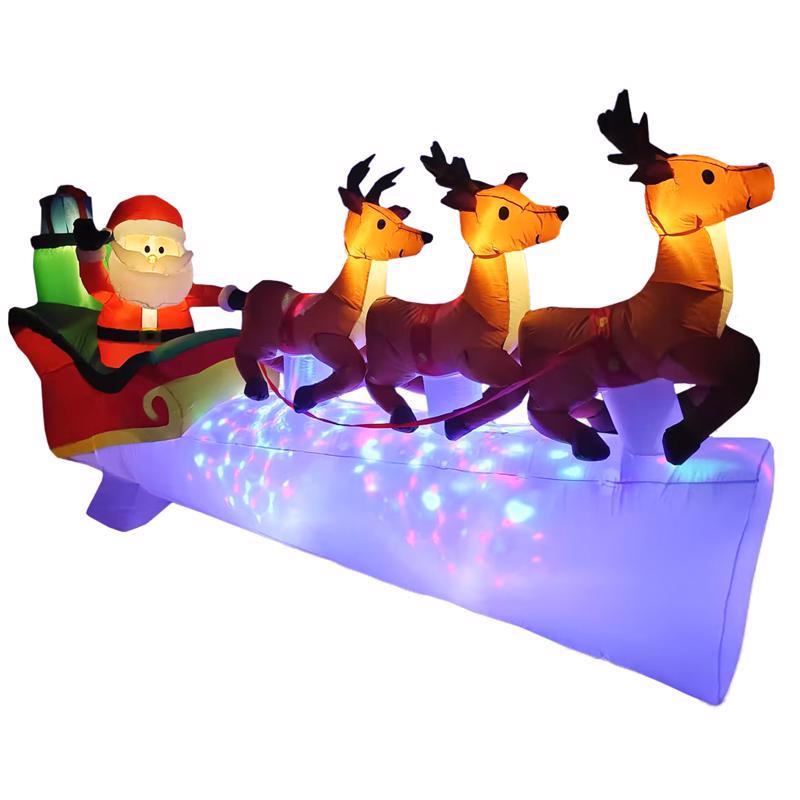 SIENNA - Sienna LED Multi Santa and Deer 53.15 in. Inflatable