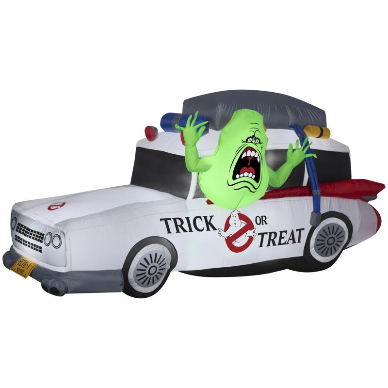 GEMMY - Gemmy 4 ft. Prelit Ghostbusters Slimer in Ecto-1 Inflatable