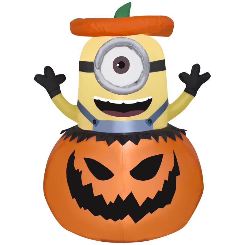 GEMMY - Gemmy 3.5 ft. Prelit Minion Stuart in Jack-O'-Lantern Inflatable