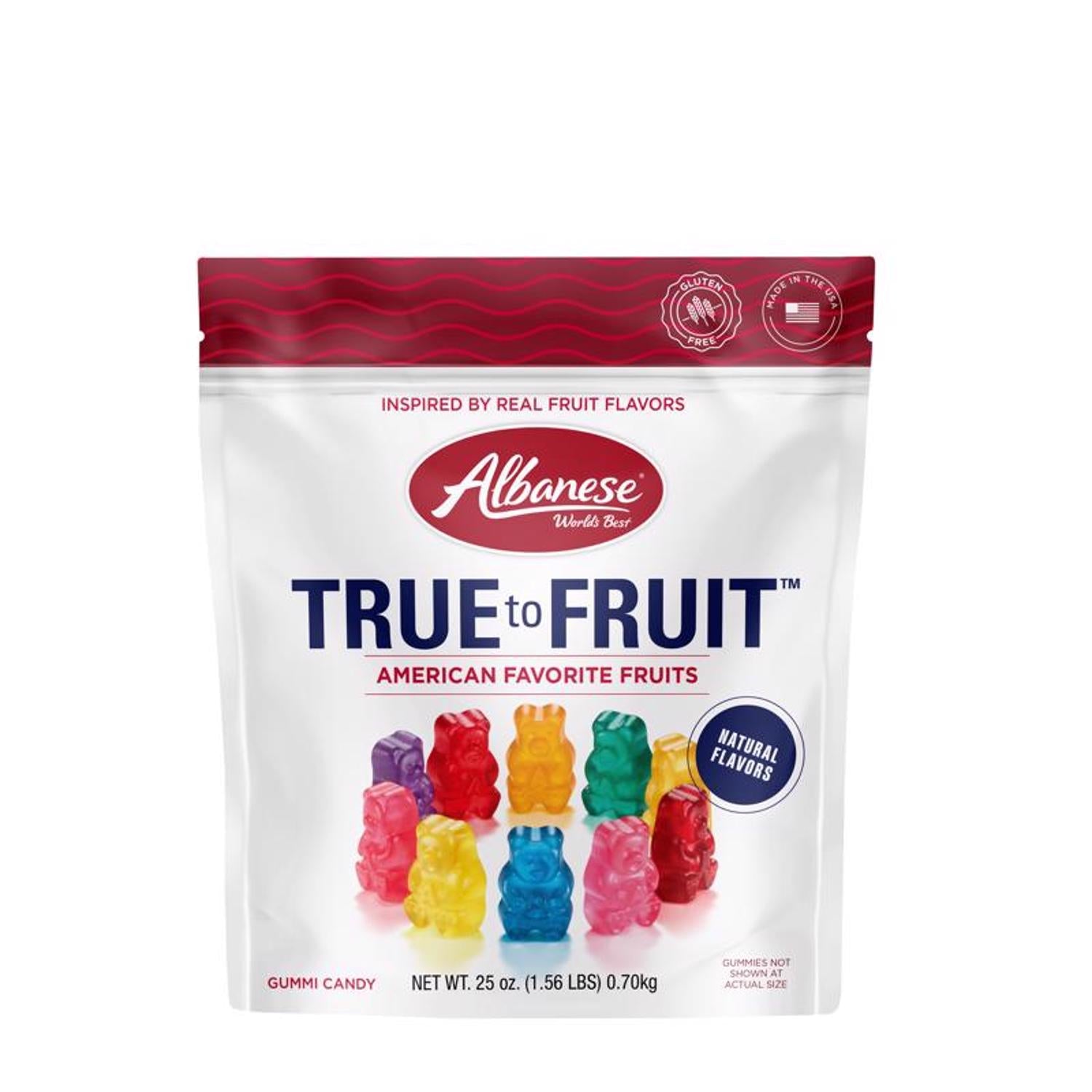 Albanese True to Fruit Assorted Gummi Bears 25 oz - Case of 4