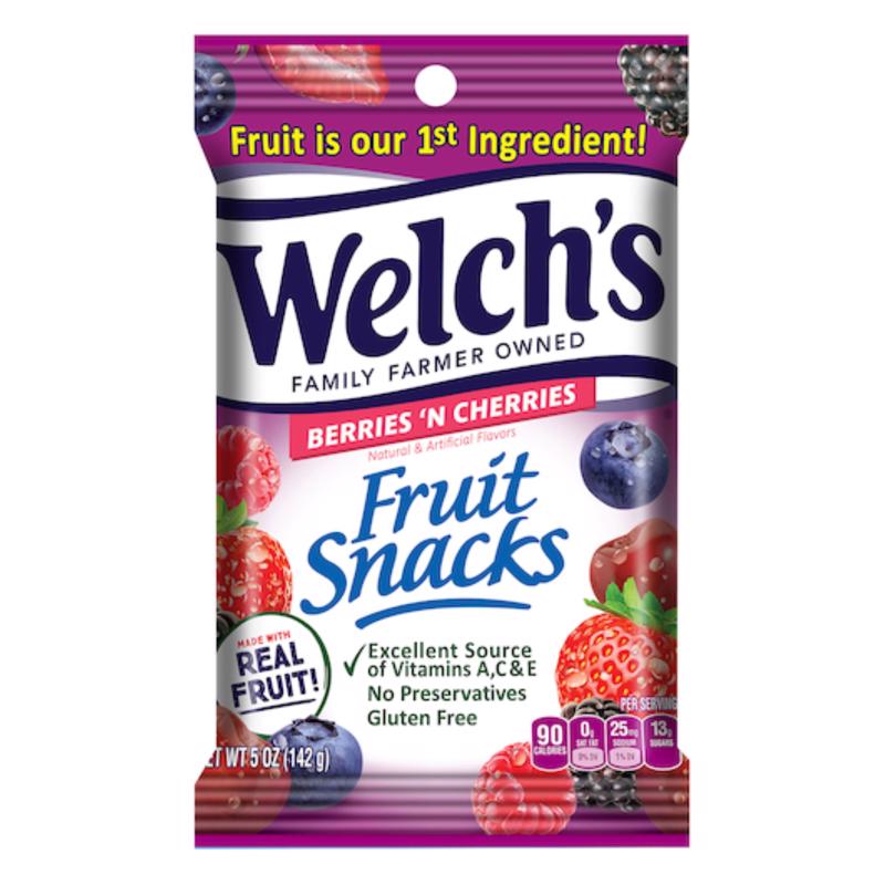 WELCH'S - Welch's Berries and Cherries Fruit Snacks 5 oz - Case of 12