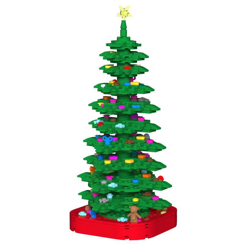 NOVABRIX - NovaBrix Christmas Tree Block Set Green/Red 609 pc