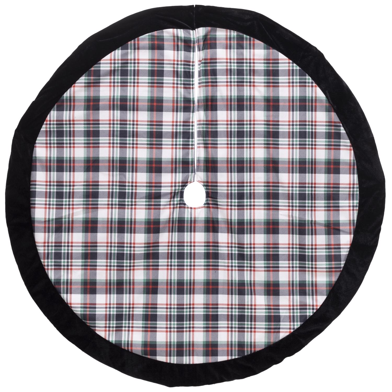Dyno Cream/Black Plaid Print Tree Skirt - Case of 4