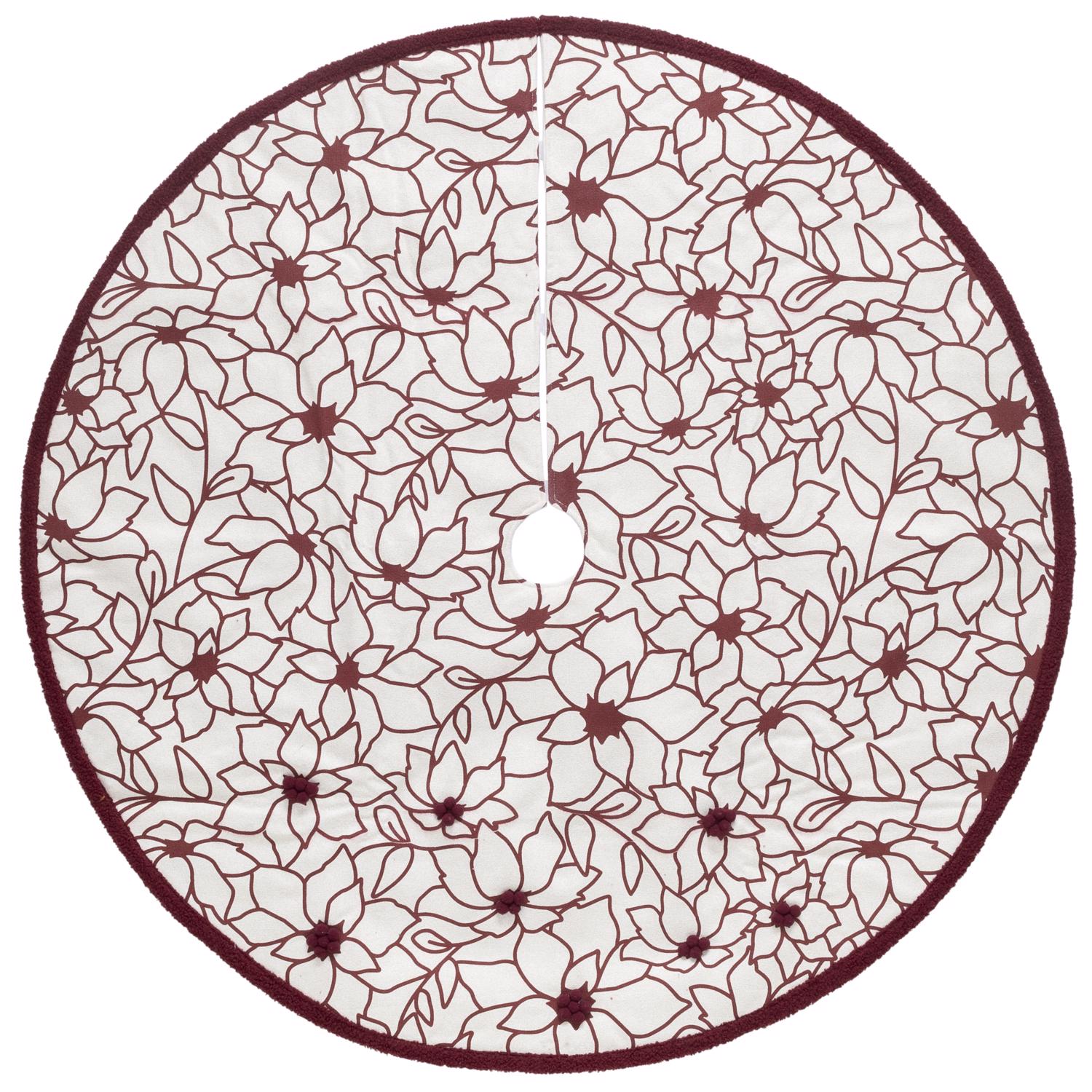 Dyno Ivory/Red Poinsettia Tree Skirt - Case of 4
