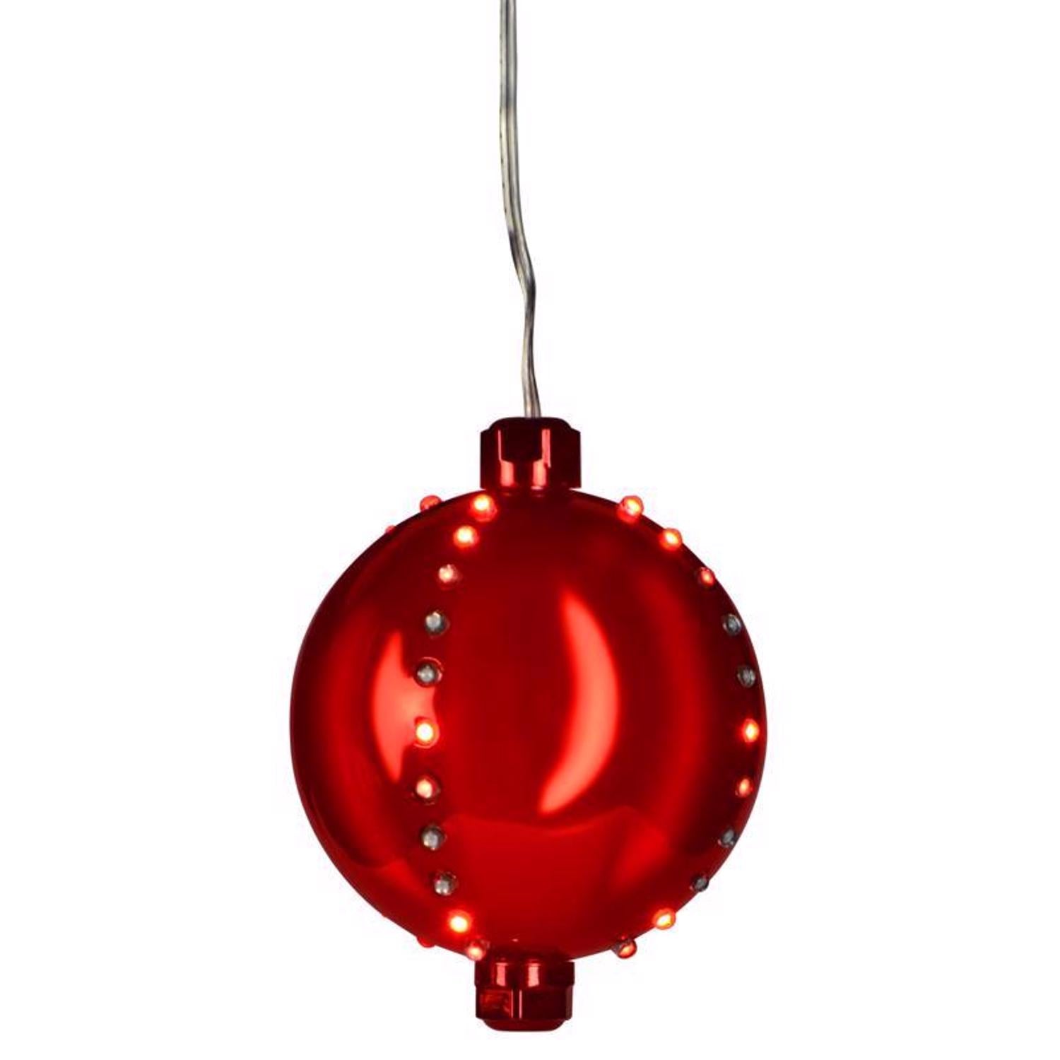 Celebrations LED Red Snow Fall Ornament 4 in. Hanging Decor