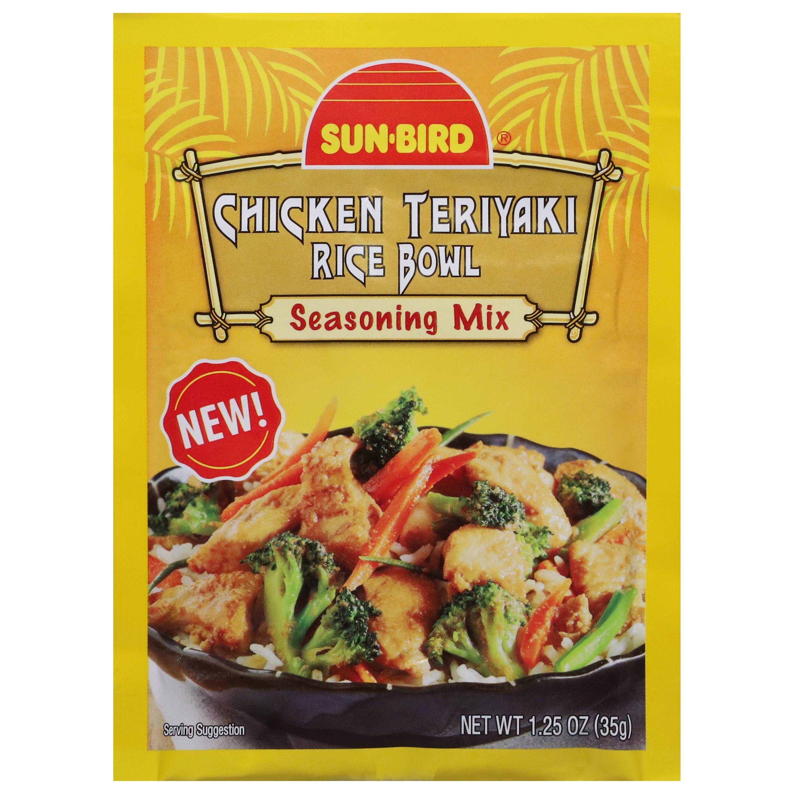 Sun-Bird Chicken Teriyaki Rice Bowl Seasoning Mix 1.25 oz - Case of 24