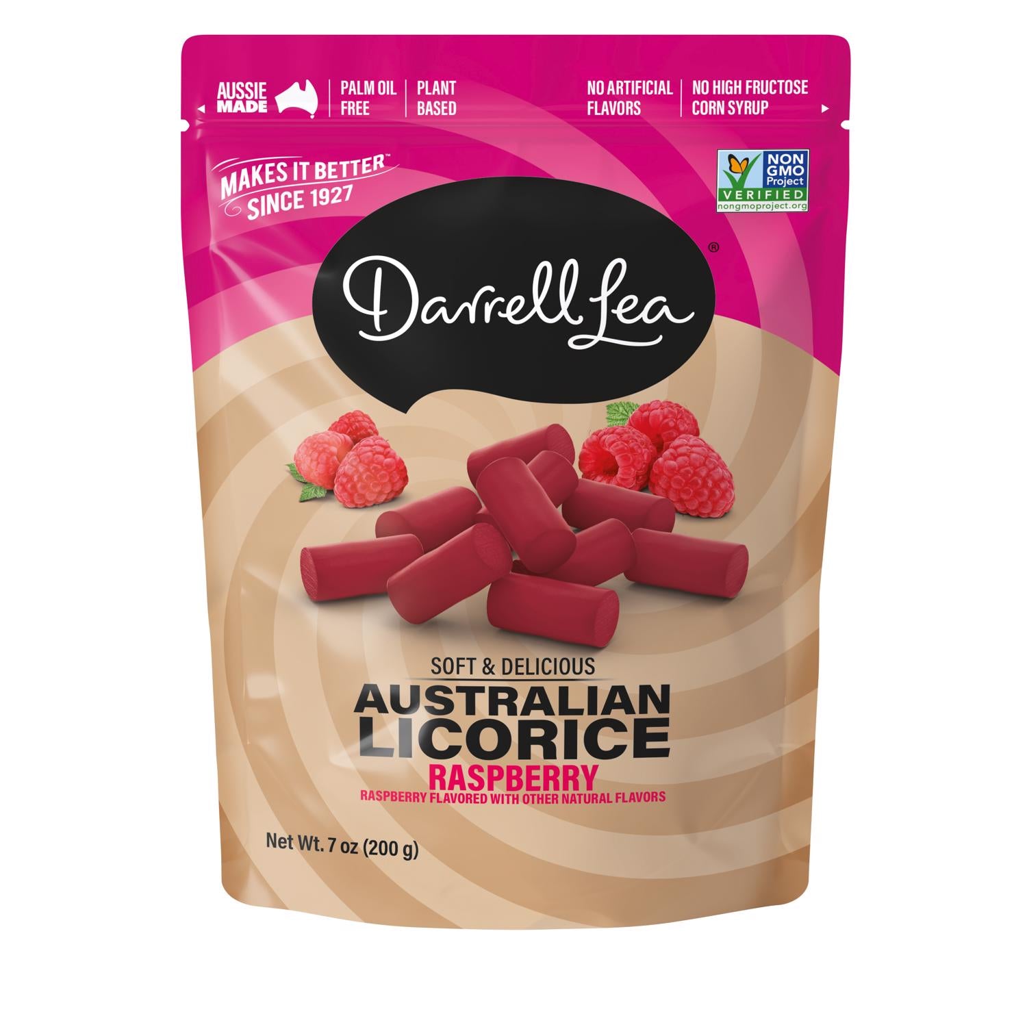 Darrell Lea Raspberry Licorice Candy 7 oz