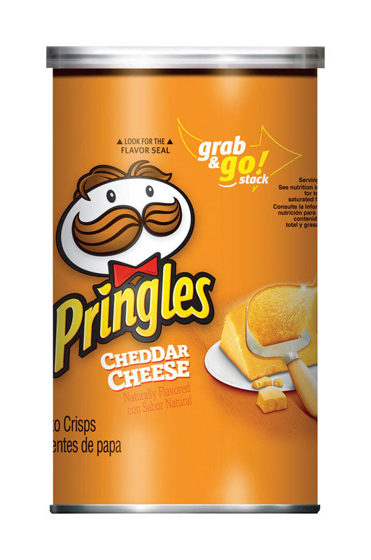 PRINGLES - Pringles Cheddar Cheese Chips 5.57 oz Can - Case of 14