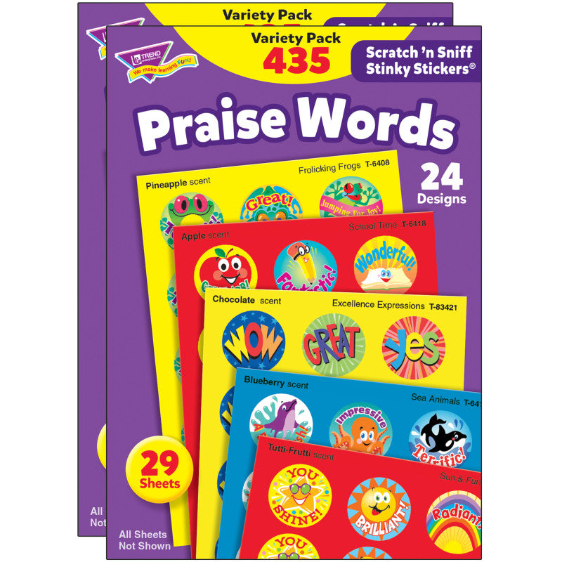 TREND - Praise Words Stinky Stickers® Variety Pack, 435 Per Pack, 2 Packs