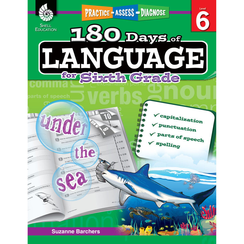 SHELL EDUCATION - 180 Days of Language for Sixth Grade