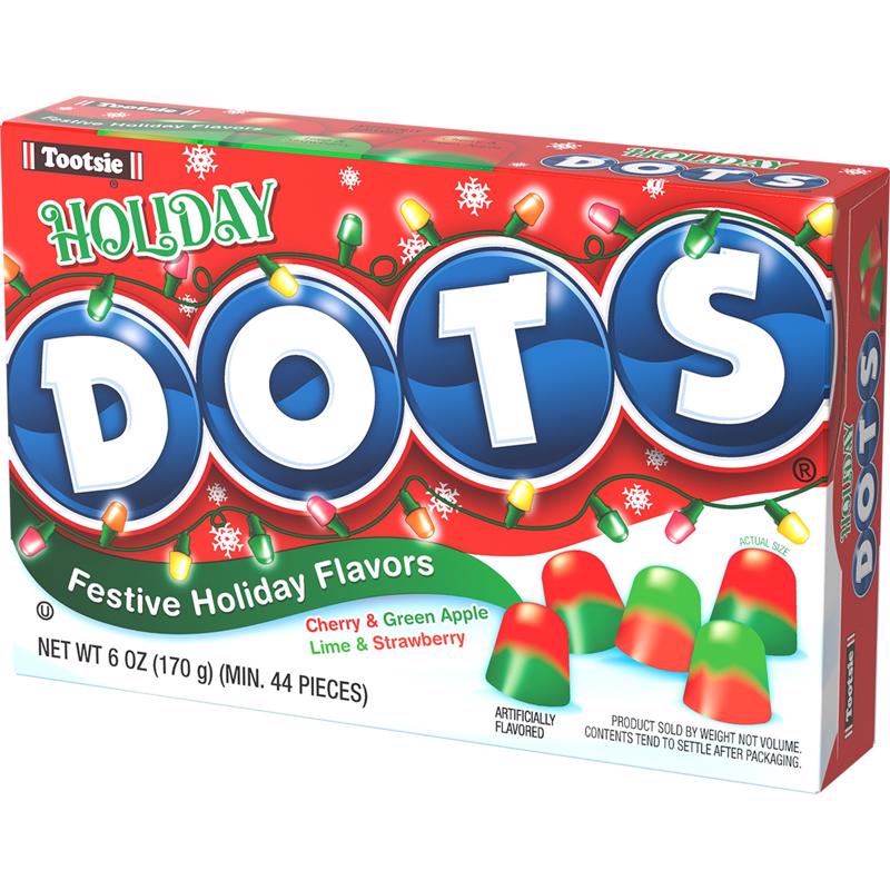 DOTS - Dots Christmas Cherry, Lime & Vanilla Gumdrops 6 oz - Case of 12