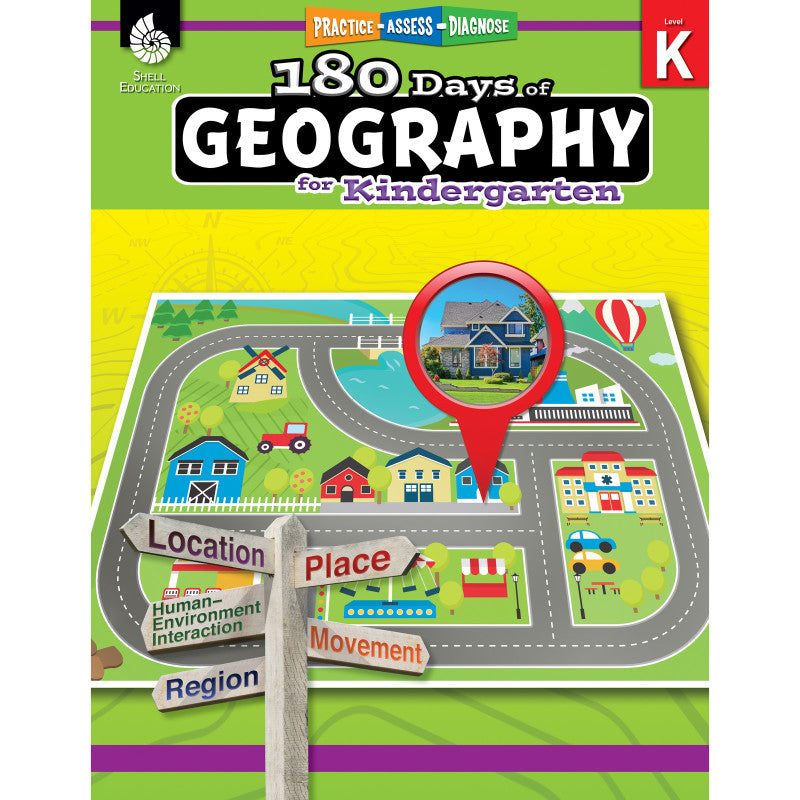 SHELL EDUCATION - 180 Days of Geography for Kindergarten
