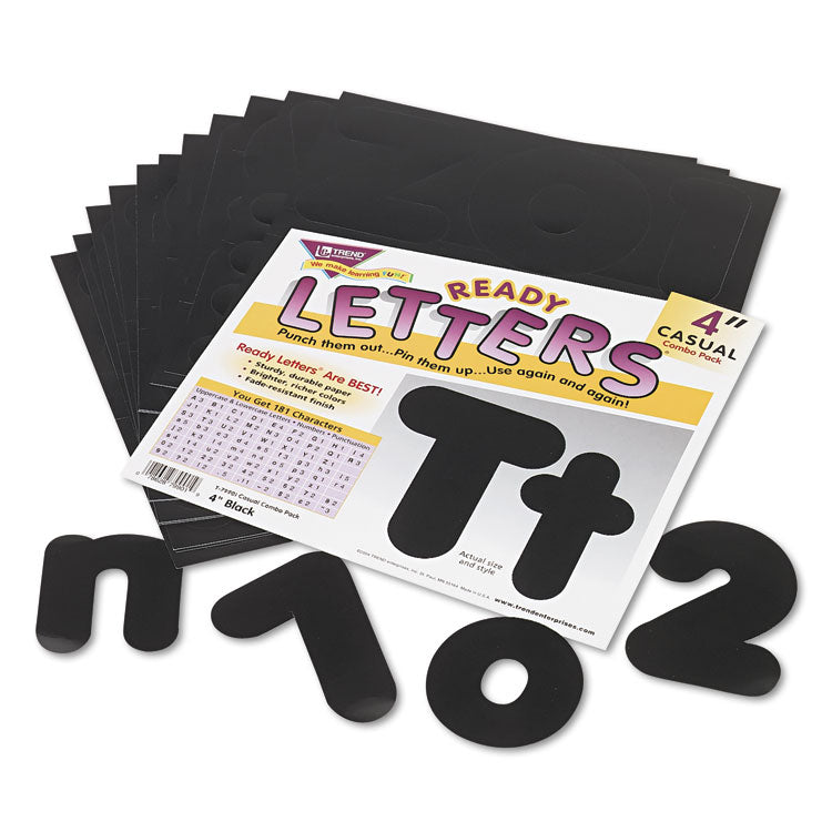 TREND - Ready Letters Casual Combo Set, Black, 4"h, 182/Set