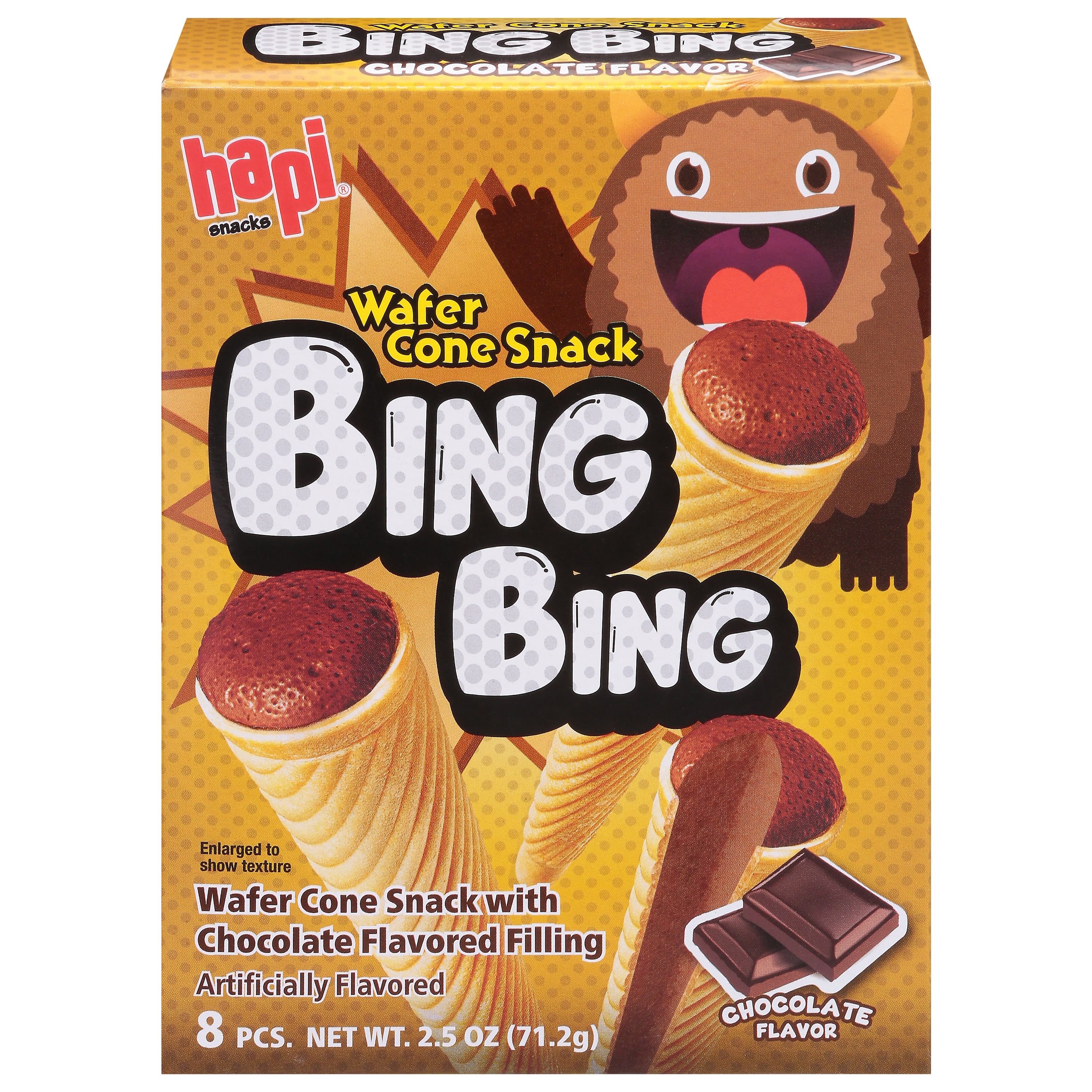 Hapi Snacks Chocolate Flavor Wafer Cone Snack 8 ea - Case of 3