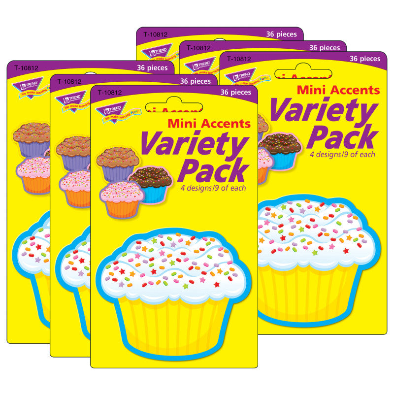 TREND - Cupcakes Mini Accents Variety Pack, 36 Per Pack, 6 Packs