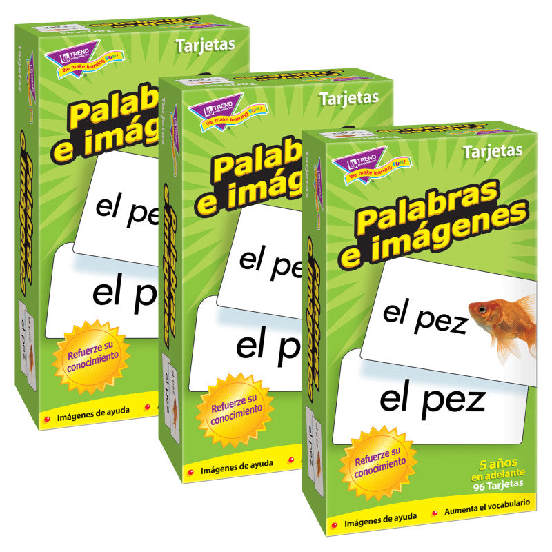 TREND - Palabras e imágenes (SP) Skill Drill Flash Cards, Pack of 3