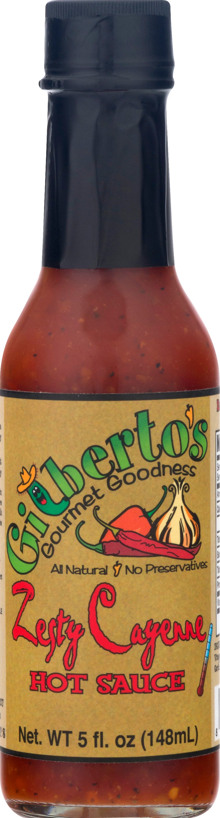 Gilbertos Gourmet Goodness Zesty Cayenne Hot Sauce 5 oz - Case of 12