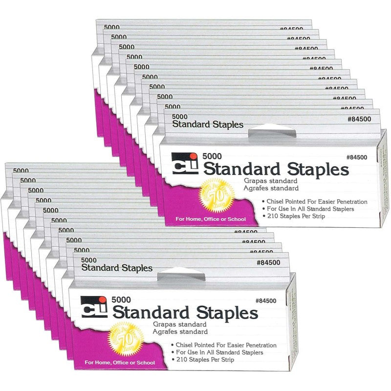 CHARLES LEONARD - Standard Staples, 5000 Per Pack, 20 Packs