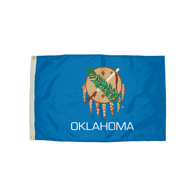 FLAGZONE - Durawavez Nylon Outdoor Flag with Heading & Grommets, Oklahoma, 3ft x 5ft