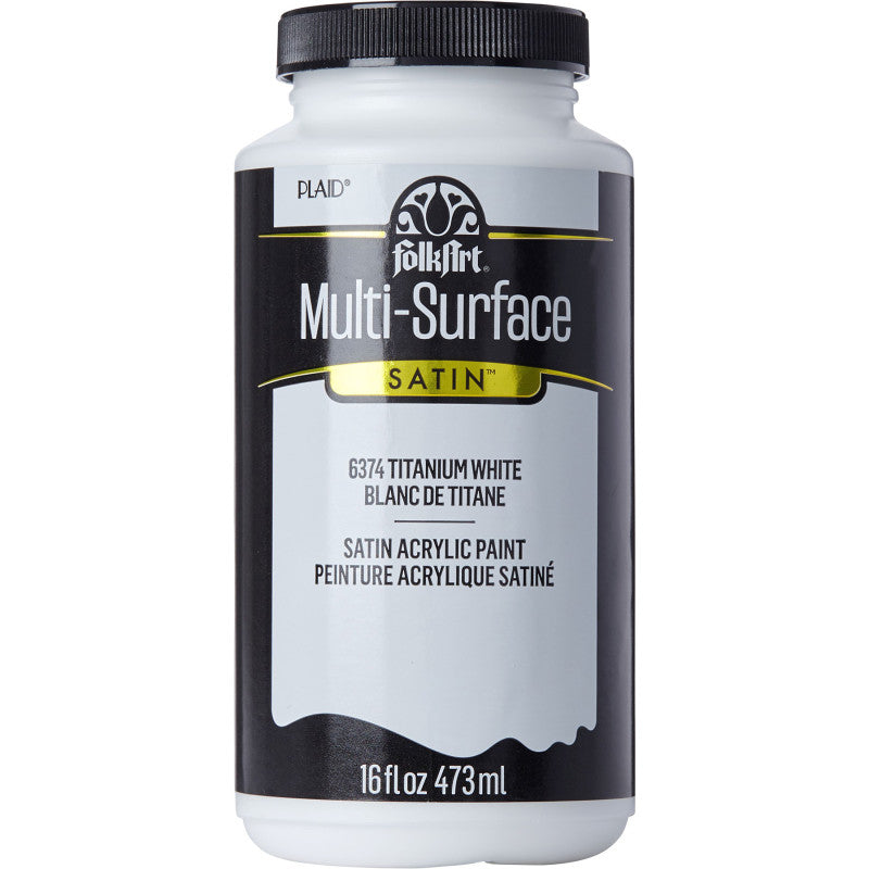 Acrylic Paint Multi-Surface Satin, 16oz., Titanium White