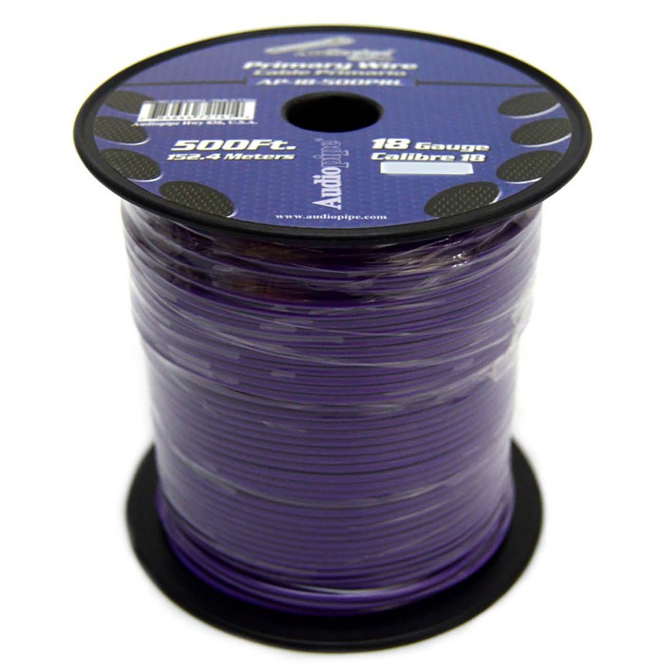 Audiopipe Primary Wire 18-Gauge 500 Foot Spool - Purple