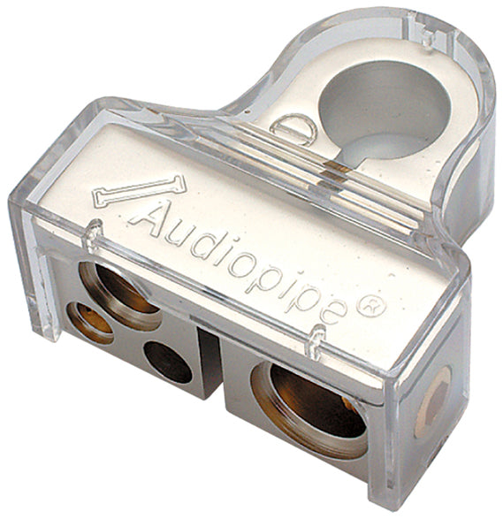 BATTERY TERMINAL AUDIOPIPE POSITIVE; PLATINUM FINISH
