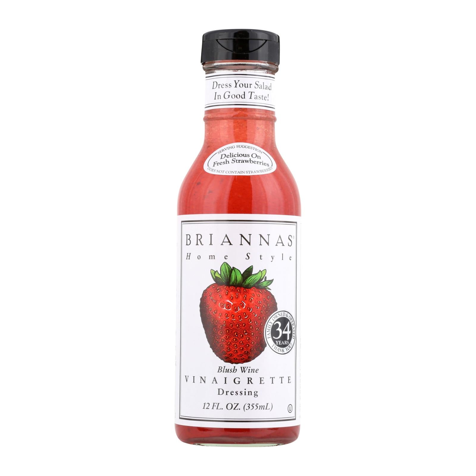 Brianna's - Salad Dressing - Blush Wine Vinaigrette - Case of 6 - 12 Fl oz.