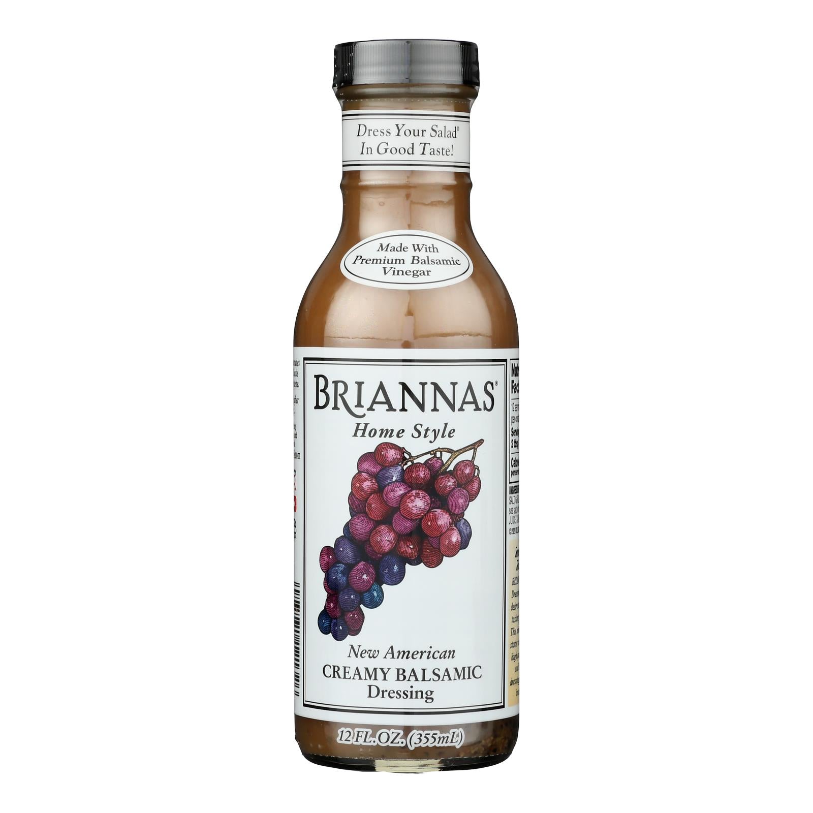 Brianna's - Salad Dressing - New American Creamy Balsamic - Case of 6 - 12 Fl oz.