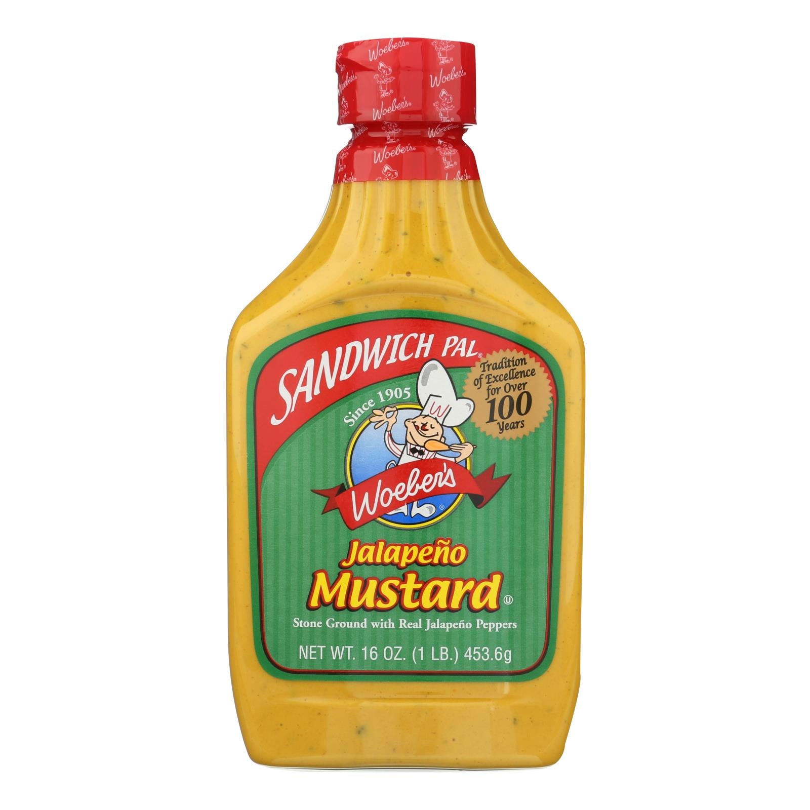Woeber's Sandwich Pal Mustard Jalapeno - 1 Each - 16 OZ