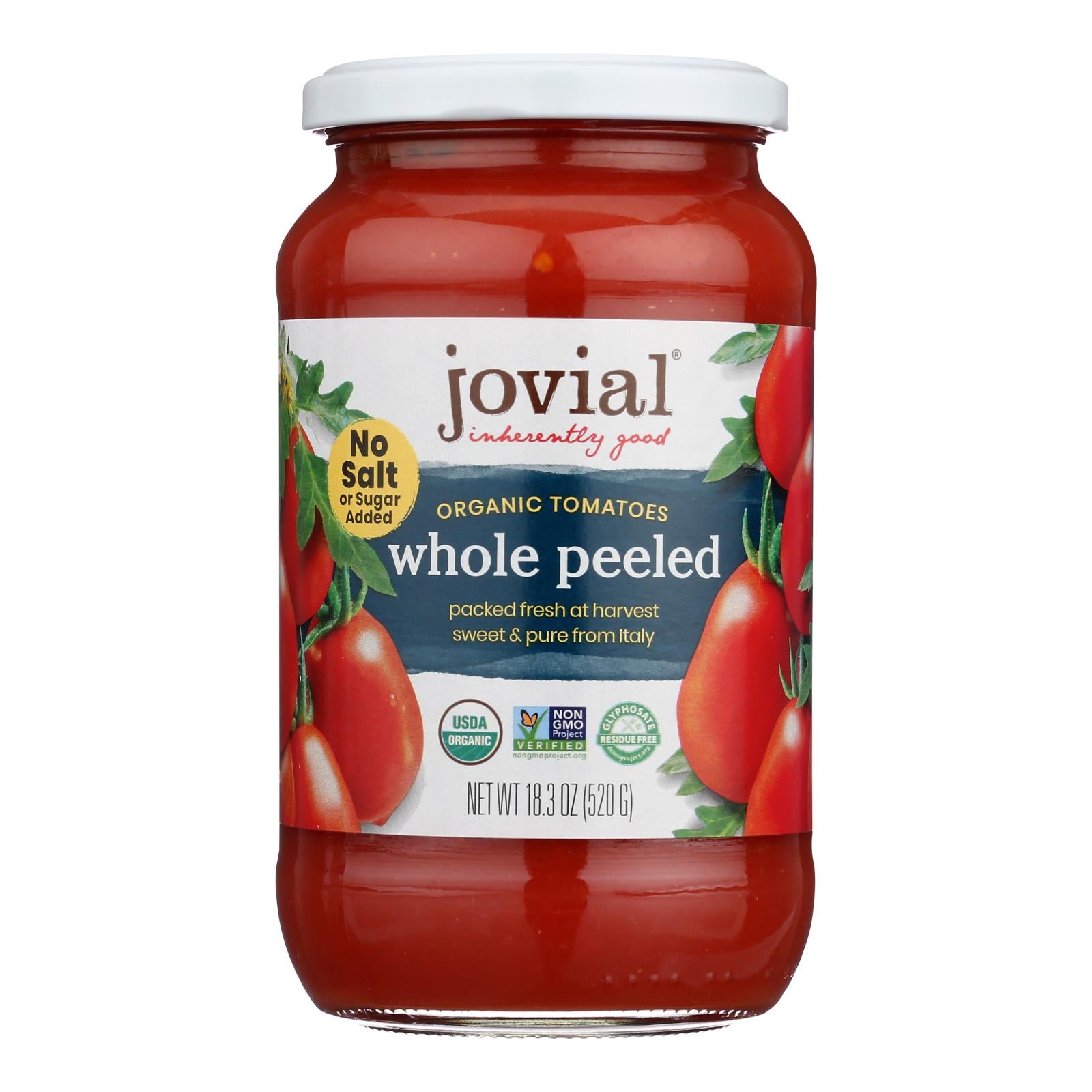 Jovial - Tomatoes - Organic - Whole Peeled - 18.3 oz - case of 6
