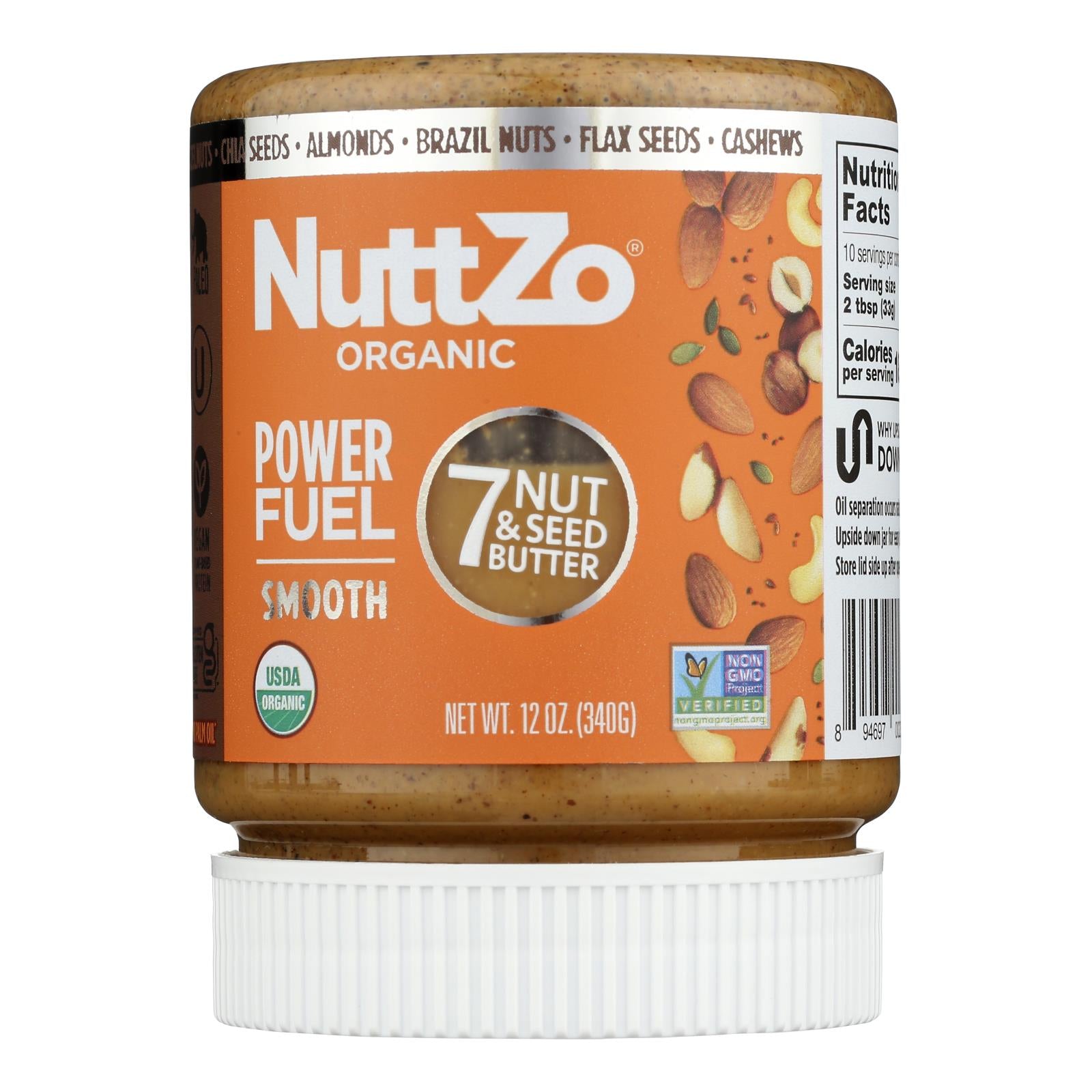 Nuttzo Seven Nut & Seed Butter Power Fuel Smooth - Case of 6 - 12 OZ