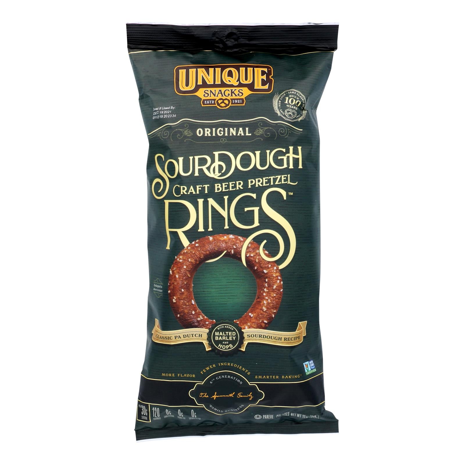 Unique Pretzels - Sourdough Craft Beer Pretzel Rings - Case of 12 - 11 oz.