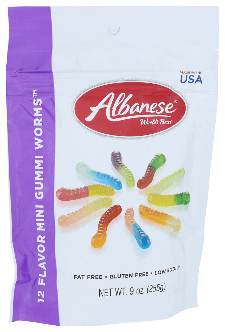 Albanese - Gummi Worms 12 Flavors - CS of 6-9 OZ