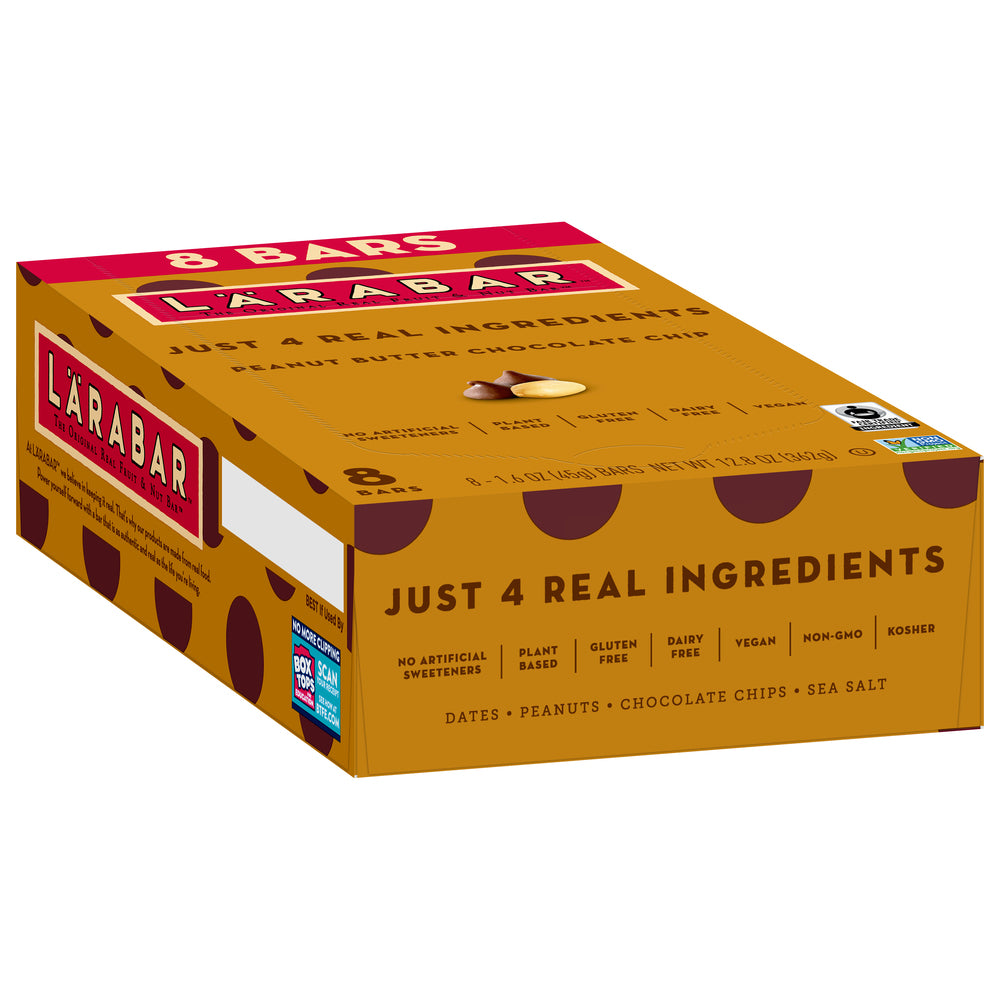 Larabar Peanut Butter Chocolate Chip, Gluten Free Fruit & Nut Bar, 8 Ct - Case of 6