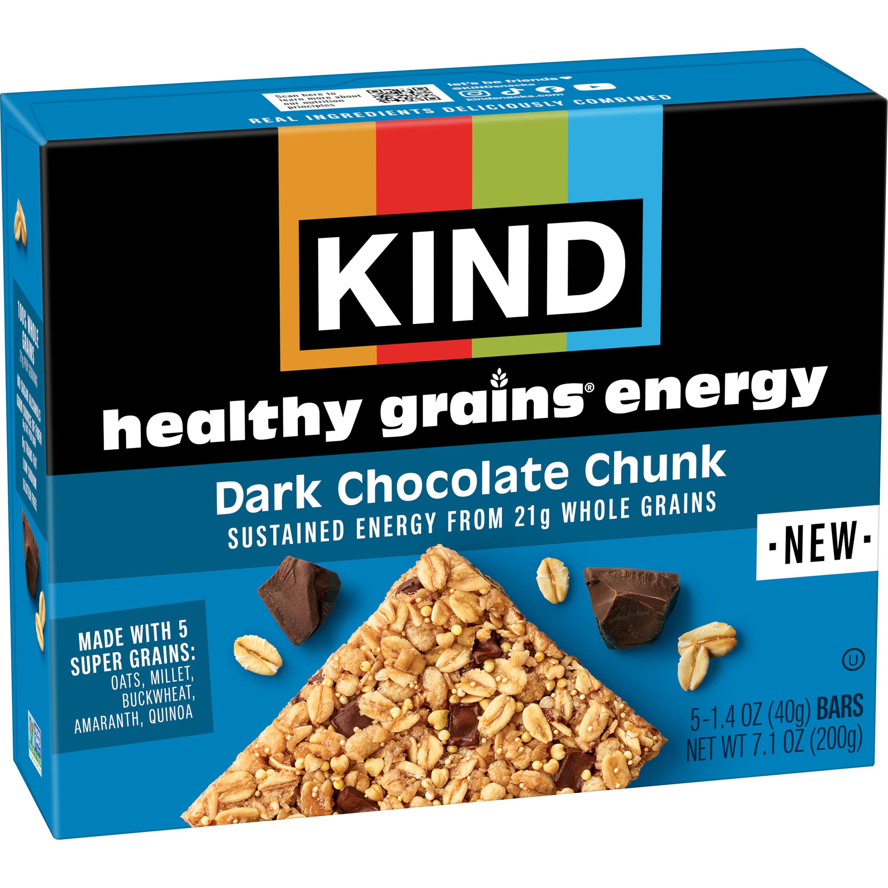 KIND Dark Chocolate Chunk Healthy Grains Energy Bars - 5 ct - Case of 8