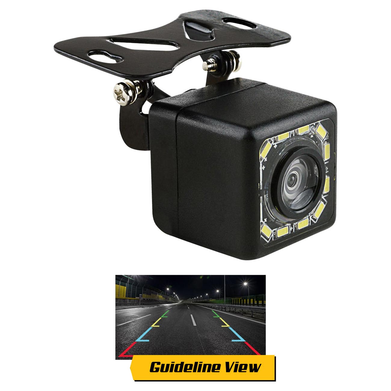 Pipeman's InstallSolution Car Review Camera 12 LED Lights with Guideline View