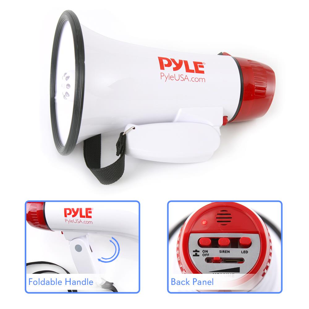 Pyle Pro Megaphone with Siren/Talk/LED light