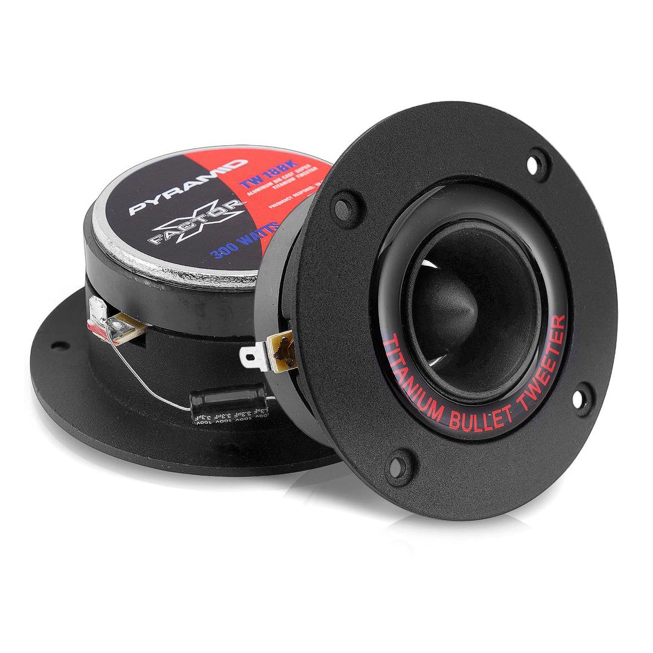 PYRAMID TWEETERS (sold in pairs) BLACK DIE CASTBULLET STYLE; 300 WATT; 3.75"