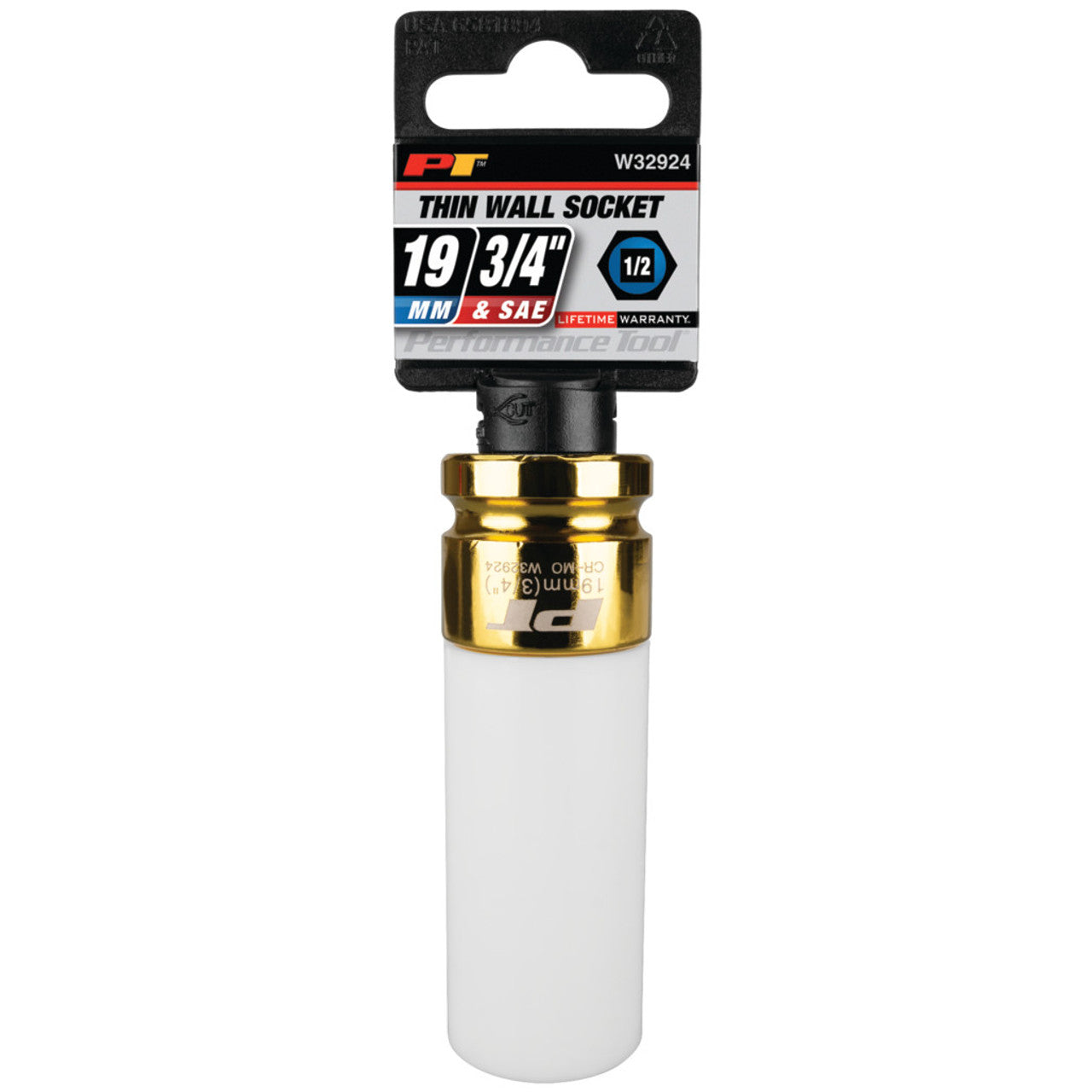 Performance Tool 1/2" Drive 3/4" (19 mm) Thin Wall Socket