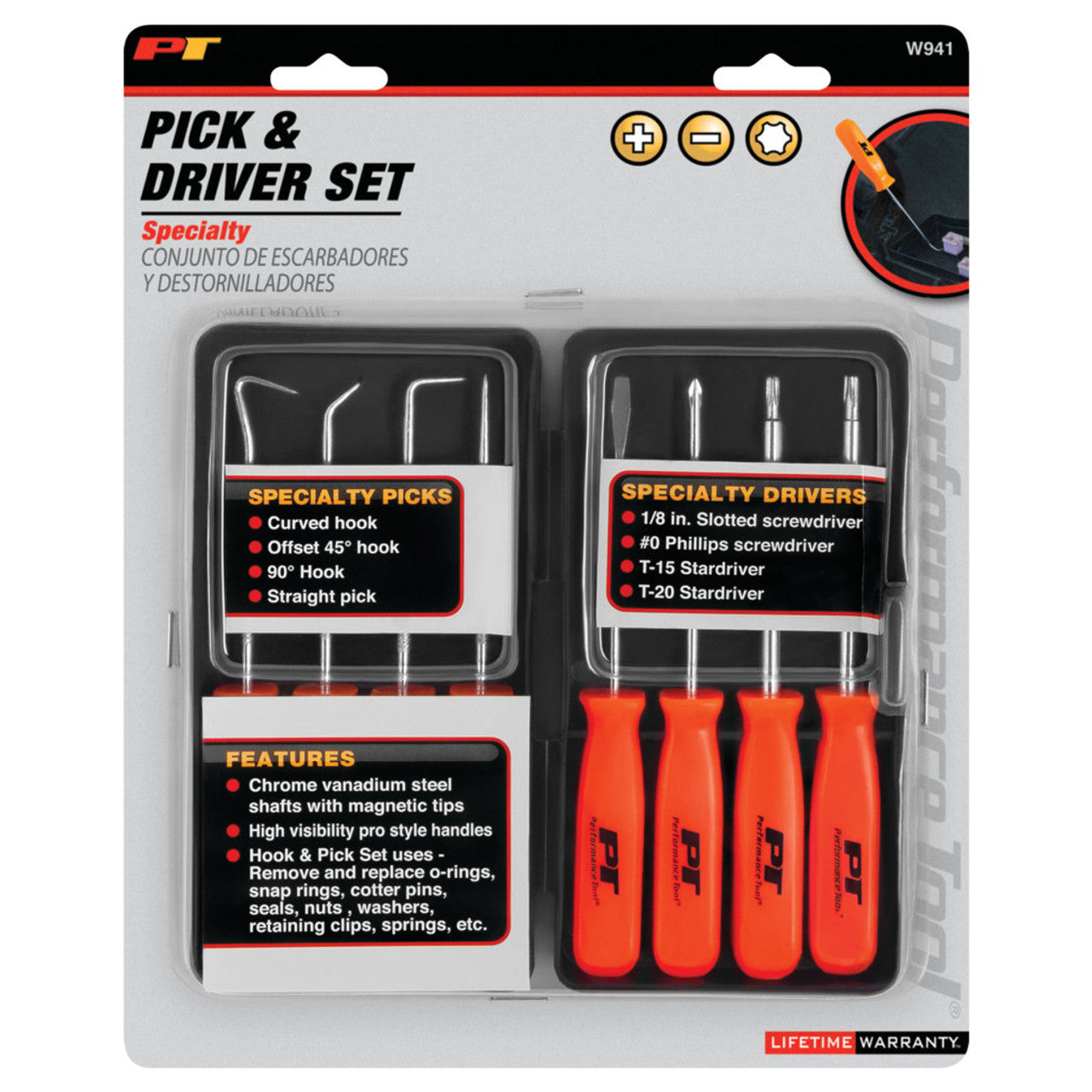 Performance Tool 8-Piece Specialty Pick/Driver Set