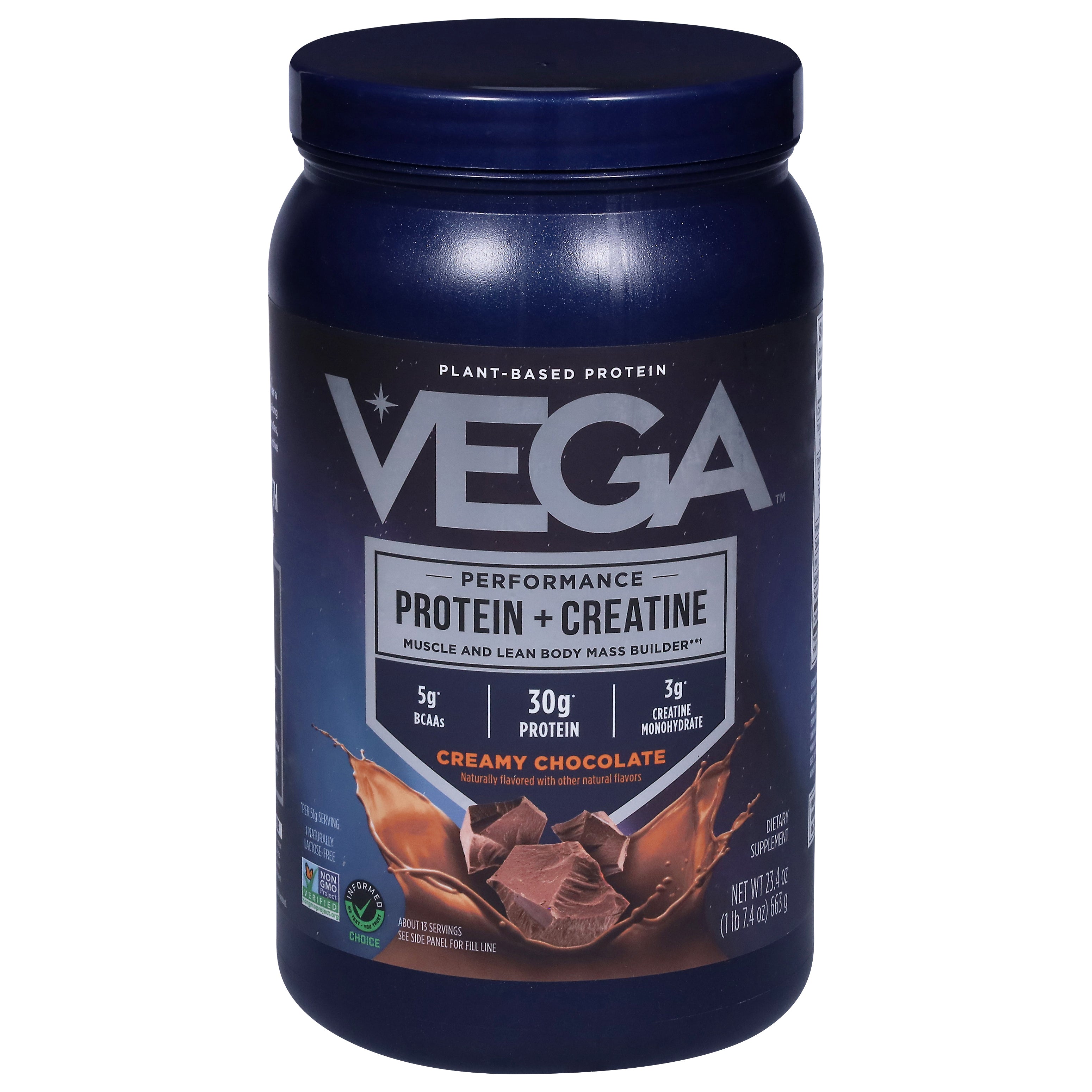 Vega Performance Creamy Chocolate Protein + Creatine 23.4 oz - Case of 1