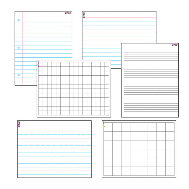 TREND - Papers & Grids Wipe-Off® Charts Combo Pack