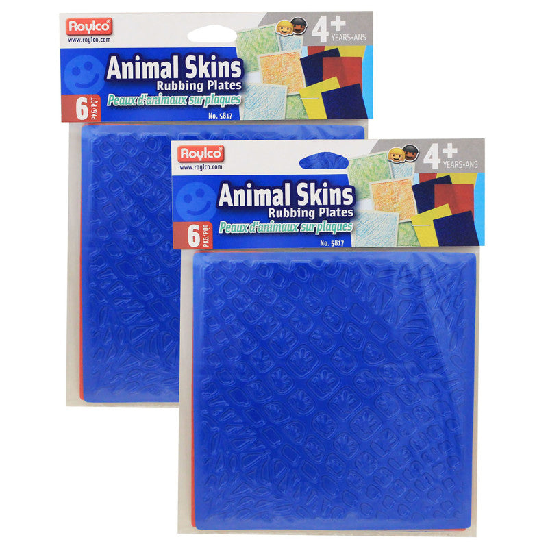 ROYLCO - Animal Skins Rubbing Plates, 6 Per Pack, 2 Packs