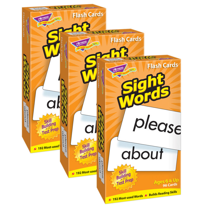 TREND - Sight Words Skill Drill Flash Cards, 3 Packs