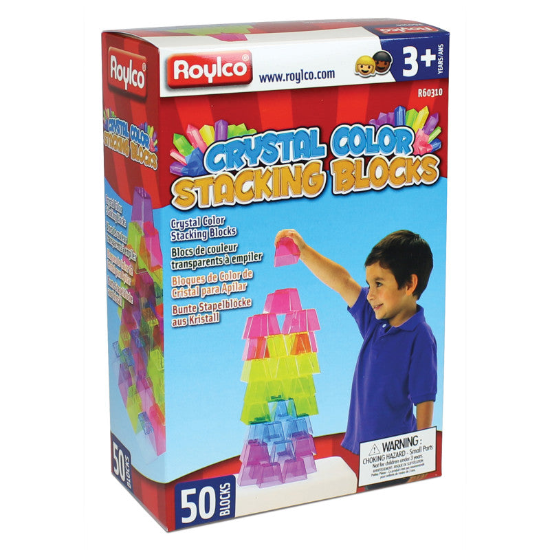 ROYLCO - Crystal Color Stacking Blocks, Set of 50