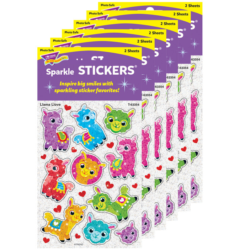 TREND - Llama Llove Sparkle Stickers®, 20 Per Pack, 6 Packs