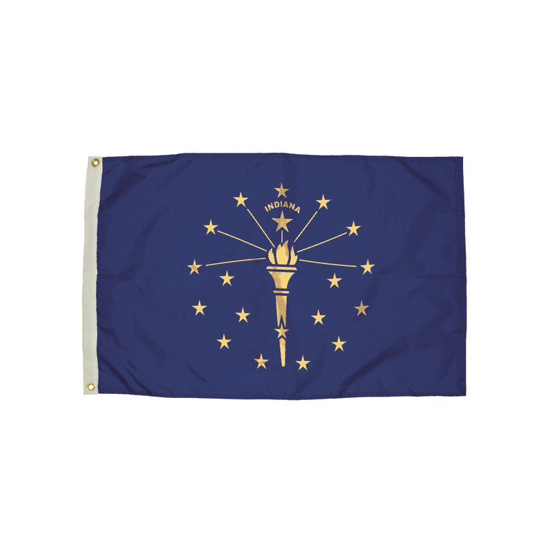 FLAGZONE - Durawavez Nylon Outdoor Flag with Heading & Grommets, Indiana, 3ft x 5ft
