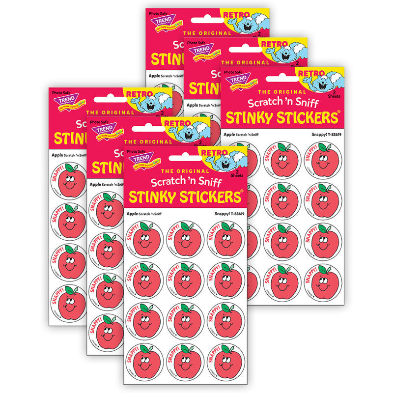 TREND - Snappy!/Apple Scented Stickers, 24 Per Pack, 6 Packs